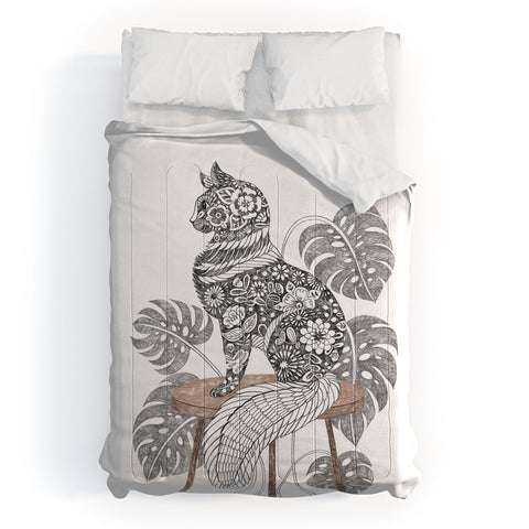 Pimlada Phuapradit Monstera Cat Comforter