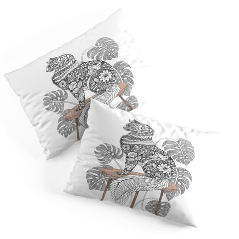 Pimlada Phuapradit Monstera Cat Pillow Shams