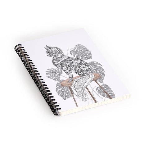 Pimlada Phuapradit Monstera Cat Spiral Notebook