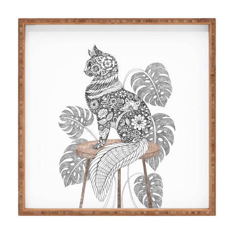 Pimlada Phuapradit Monstera Cat Square Tray