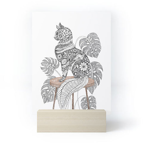 Pimlada Phuapradit Monstera Cat Mini Art Print