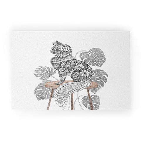 Pimlada Phuapradit Monstera Cat Welcome Mat