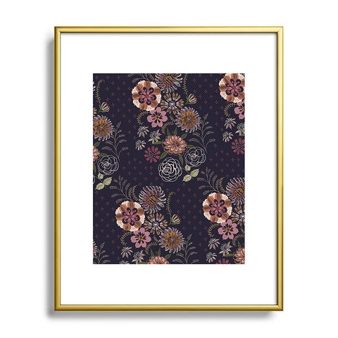 Pimlada Phuapradit Navy bouquet Metal Framed Art Print
