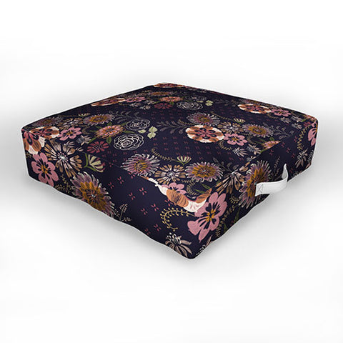 Pimlada Phuapradit Navy bouquet Outdoor Floor Cushion