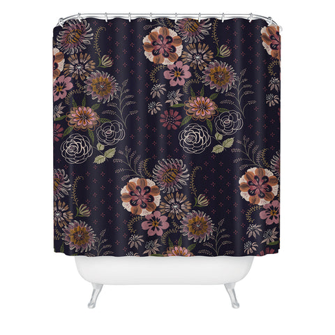 Pimlada Phuapradit Navy bouquet Shower Curtain