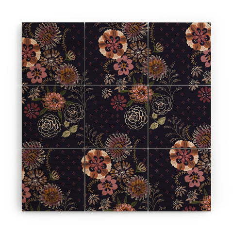 Pimlada Phuapradit Navy bouquet Wood Wall Mural