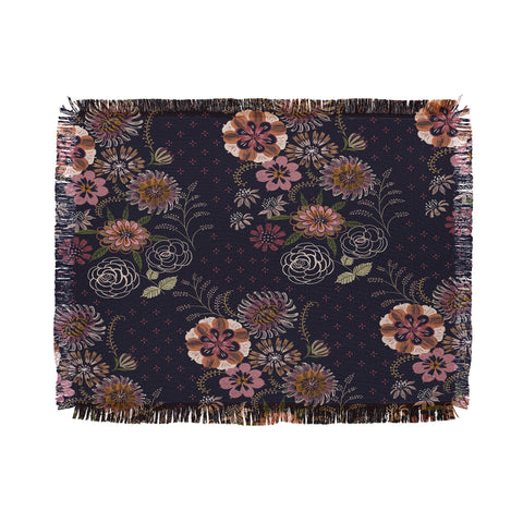 Pimlada Phuapradit Navy bouquet Throw Blanket