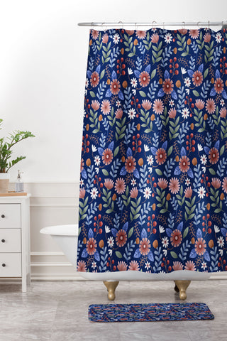 Pimlada Phuapradit Night Garden 03 Shower Curtain And Mat