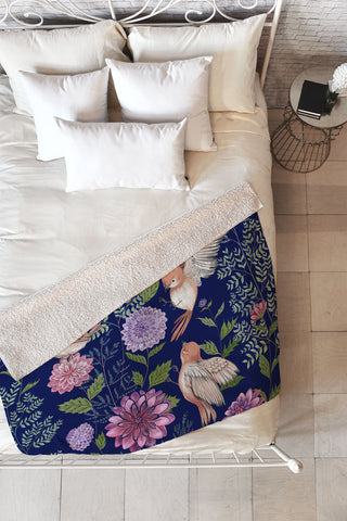 Pimlada Phuapradit Night Garden Fleece Throw Blanket