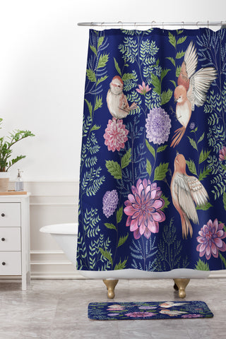 Pimlada Phuapradit Night Garden Shower Curtain And Mat