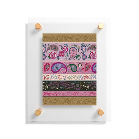 Pimlada Phuapradit Paisley and floral stripes Floating Acrylic Print