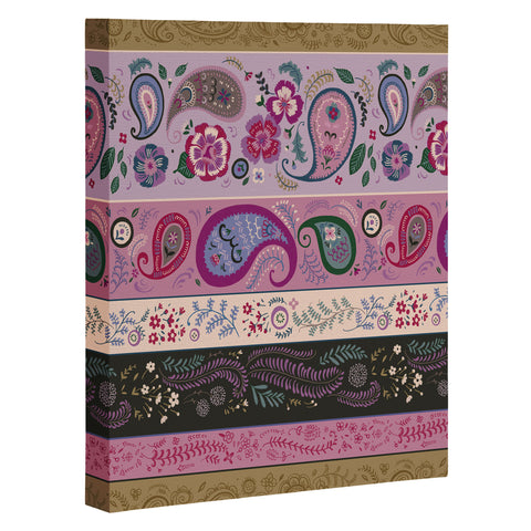 Pimlada Phuapradit Paisley and floral stripes Art Canvas