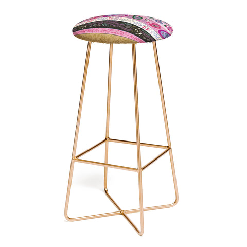 Pimlada Phuapradit Paisley and floral stripes Bar Stool