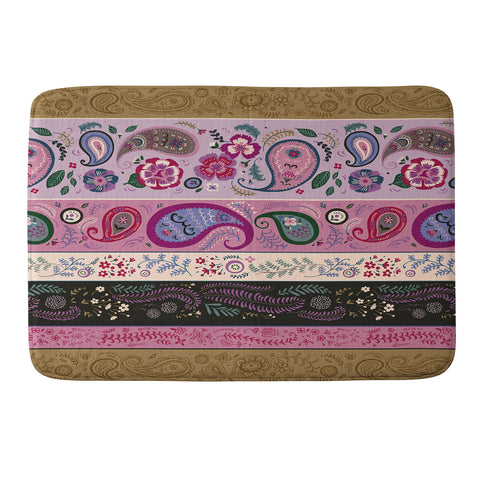 Pimlada Phuapradit Paisley and floral stripes Memory Foam Bath Mat