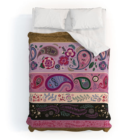 Pimlada Phuapradit Paisley and floral stripes Duvet Cover