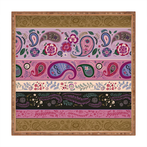 Pimlada Phuapradit Paisley and floral stripes Square Tray