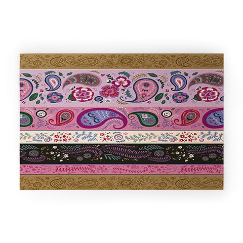 Pimlada Phuapradit Paisley and floral stripes Welcome Mat
