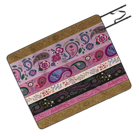 Pimlada Phuapradit Paisley and floral stripes Picnic Blanket