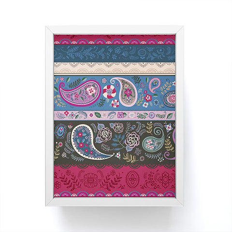Pimlada Phuapradit Paisley and Lace Stripes Framed Mini Art Print