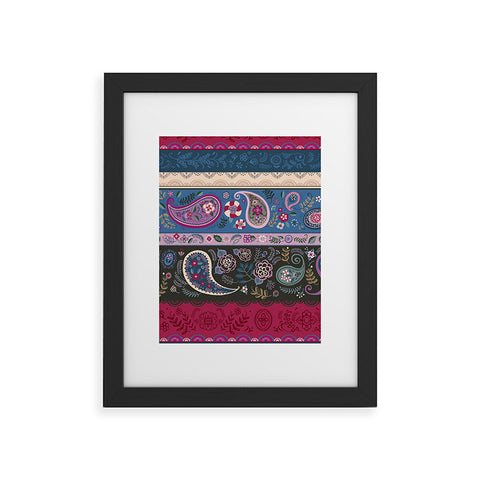 Pimlada Phuapradit Paisley and Lace Stripes Framed Art Print