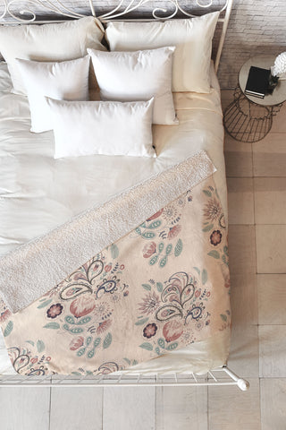 Pimlada Phuapradit Paisley Harmony Fleece Throw Blanket