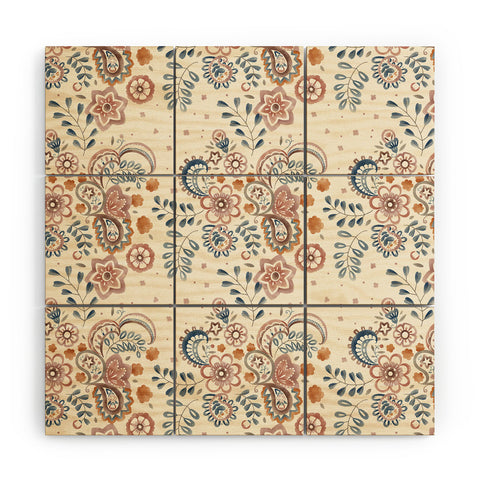 Pimlada Phuapradit Paisley with floral Wood Wall Mural