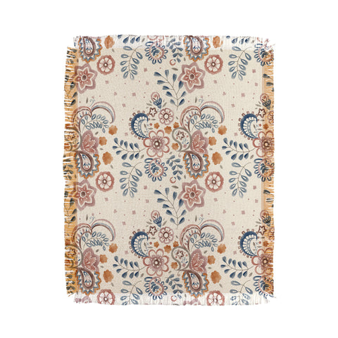 Pimlada Phuapradit Paisley with floral Throw Blanket