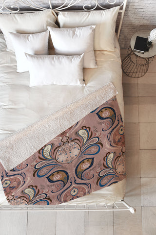 Pimlada Phuapradit Paisleys and damasks Fleece Throw Blanket