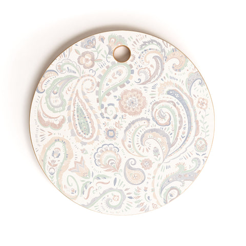 Pimlada Phuapradit pale paisley Cutting Board Round