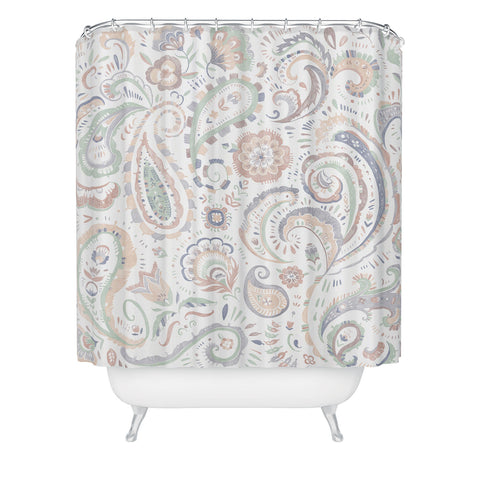 Pimlada Phuapradit pale paisley Shower Curtain