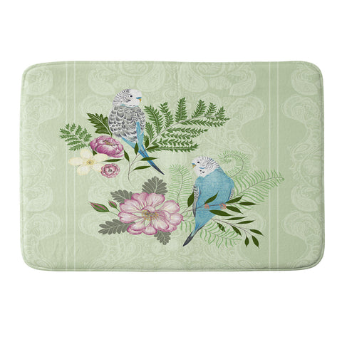 Pimlada Phuapradit Parakeets Memory Foam Bath Mat
