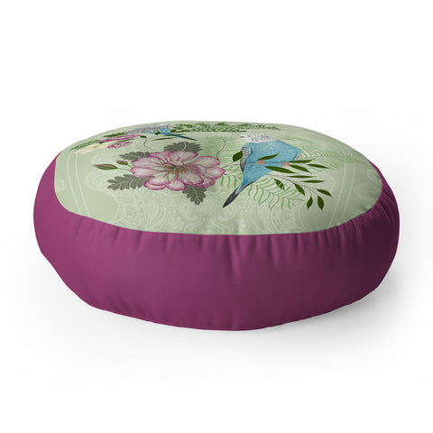 Pimlada Phuapradit Parakeets Floor Pillow Round