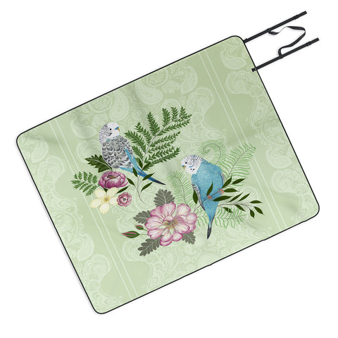 Pimlada Phuapradit Parakeets Picnic Blanket