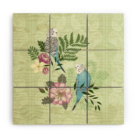 Pimlada Phuapradit Parakeets Wood Wall Mural