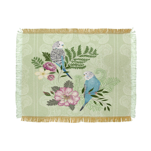 Pimlada Phuapradit Parakeets Throw Blanket