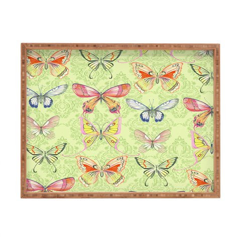 Pimlada Phuapradit Pastel Butterflies Rectangular Tray