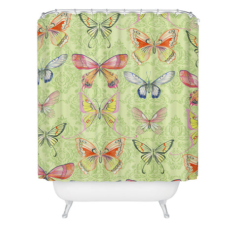 Pimlada Phuapradit Pastel Butterflies Shower Curtain