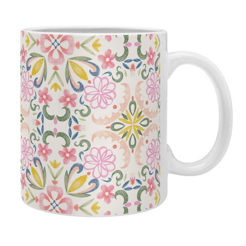 Pimlada Phuapradit Pastel Floral tile Coffee Mug