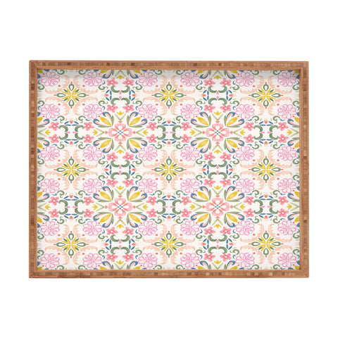 Pimlada Phuapradit Pastel Floral tile Rectangular Tray