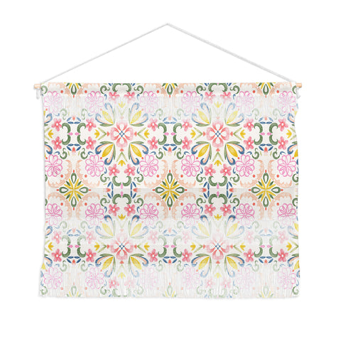 Pimlada Phuapradit Pastel Floral tile Wall Hanging Landscape