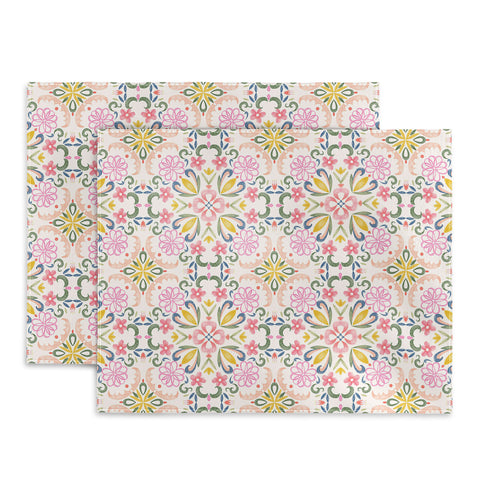 Pimlada Phuapradit Pastel Floral tile Placemat