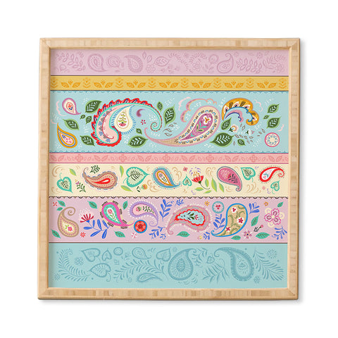 Pimlada Phuapradit Pastel Paisley Stripes Framed Wall Art