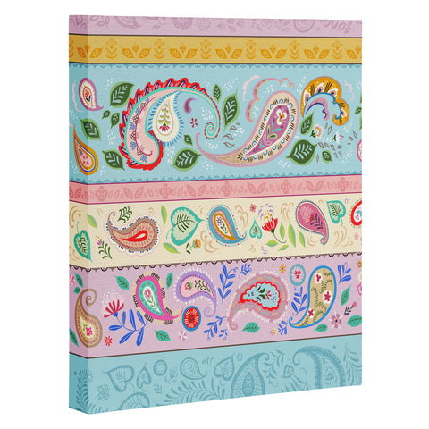 Pimlada Phuapradit Pastel Paisley Stripes Art Canvas