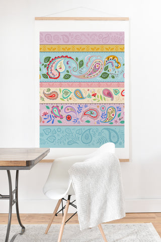 Pimlada Phuapradit Pastel Paisley Stripes Art Print And Hanger