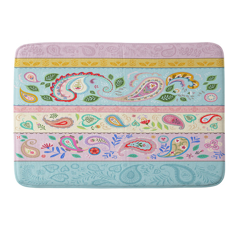 Pimlada Phuapradit Pastel Paisley Stripes Memory Foam Bath Mat