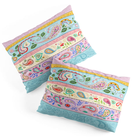 Pimlada Phuapradit Pastel Paisley Stripes Pillow Shams