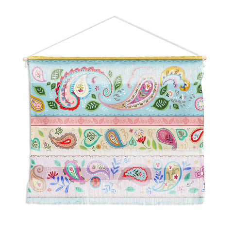 Pimlada Phuapradit Pastel Paisley Stripes Wall Hanging Landscape