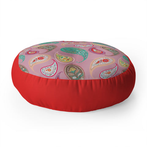 Pimlada Phuapradit Pastel Paisleys Floor Pillow Round