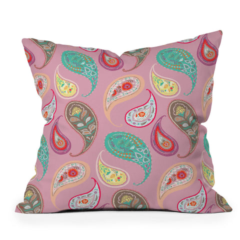 Pimlada Phuapradit Pastel Paisleys Throw Pillow