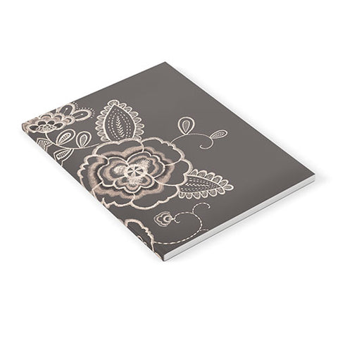 Pimlada Phuapradit Peonies Stitch Grey Notebook